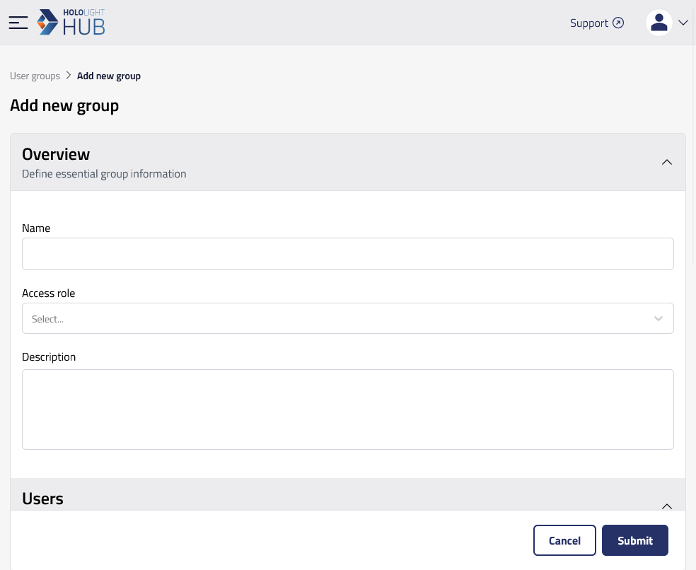 hololight hub browser groups add