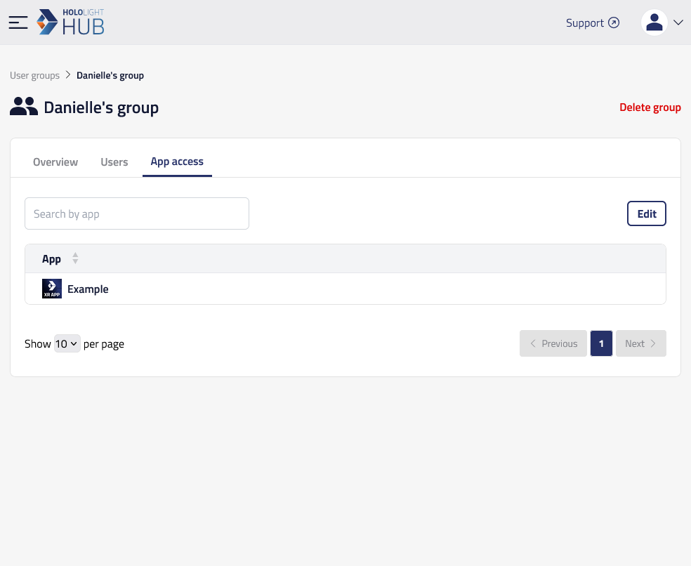 hololight hub browser groups details applications