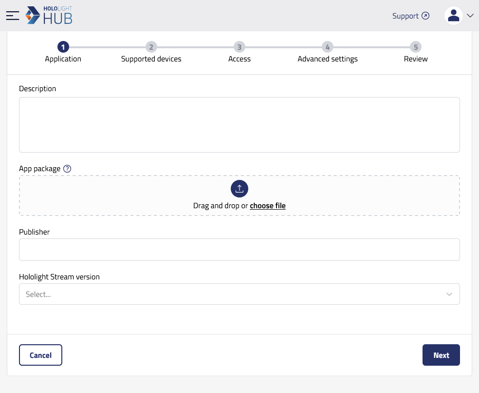 hololight hub browser manage apps add application