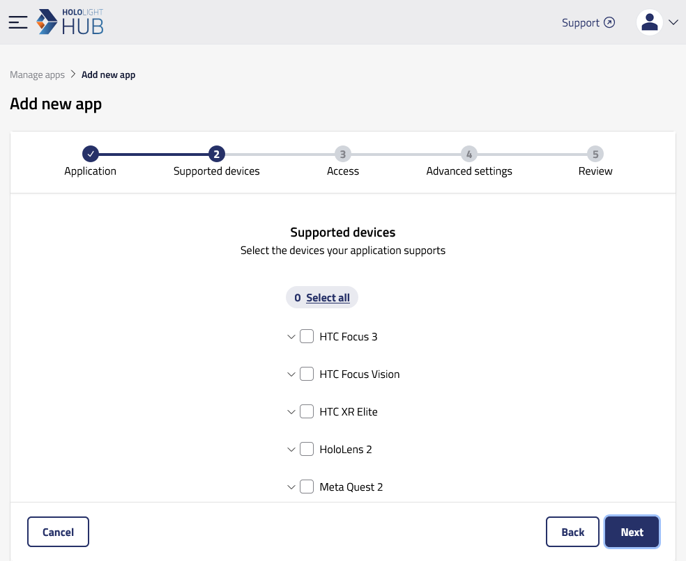 hololight hub browser manage apps add devices