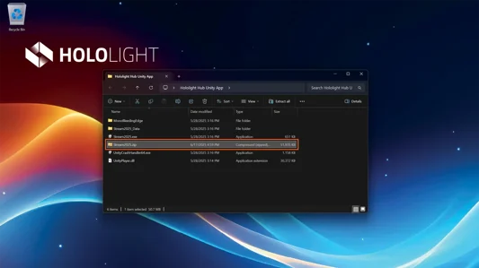 Screenshot of Windows desktop showing user selecting their newly created ZIP file.