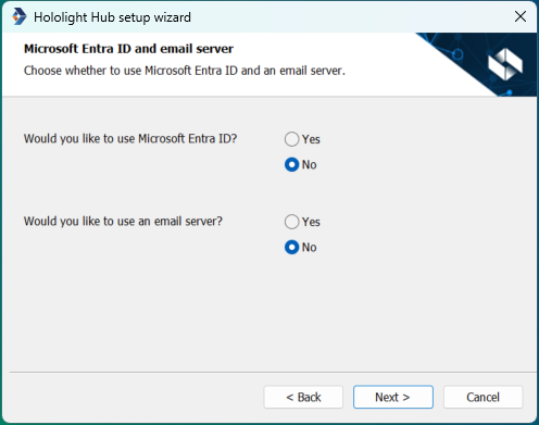 hololight hub hub setup hub hypervisor amazon web services microsoft entra id and email server
