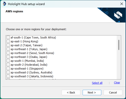 hololight hub hub setup hub hypervisor amazon web services regions