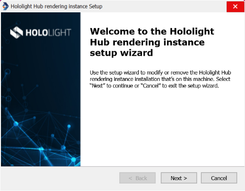 hololight hub rendering instance modify welcome