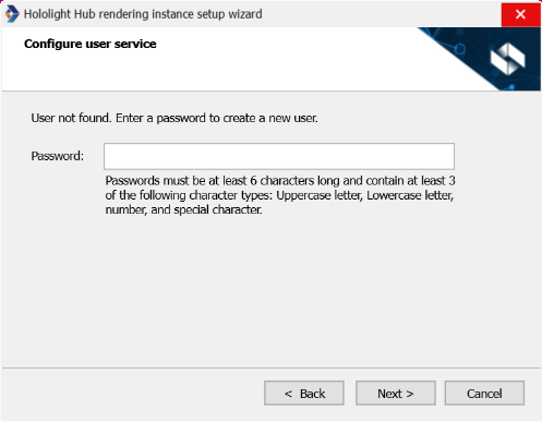 hololight hub rendering instance setup configure service user user not found