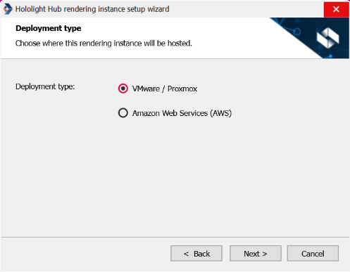 hololight hub rendering instance setup deployment type