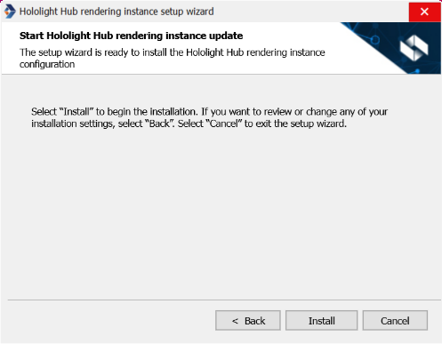 hololight hub rendering instance setup install