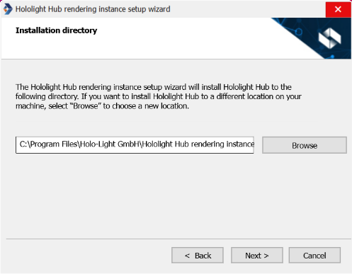 hololight hub rendering instance setup installation directory