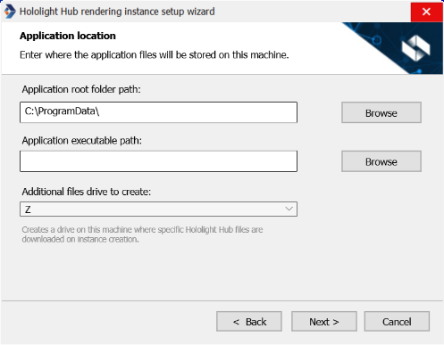 hololight hub rendering instance setup proxmox or vmware application location