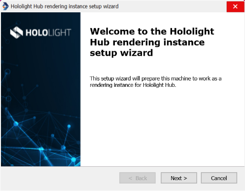 hololight hub rendering instance setup welcome