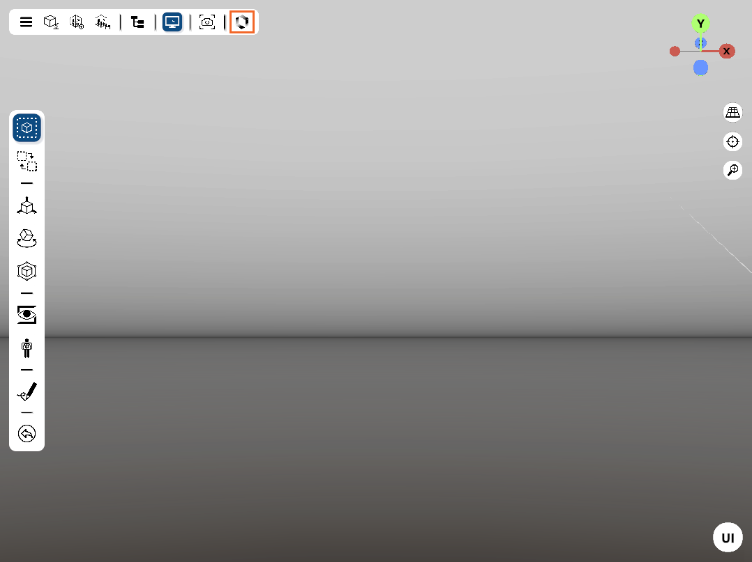 hololight space desktop scene view top menu mark main menu