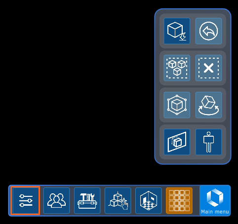 hololight space quick menu compact main menu mark settings