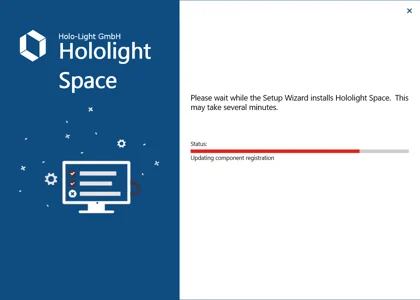 Screenshot of installation progress screen in Hololight Space installer