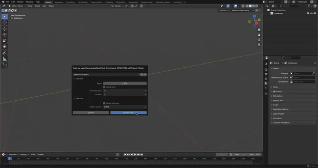 Screenshot of Blender