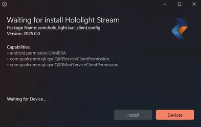 hololight stream client lenovo thinkreality vrx waiting to install hololight stream