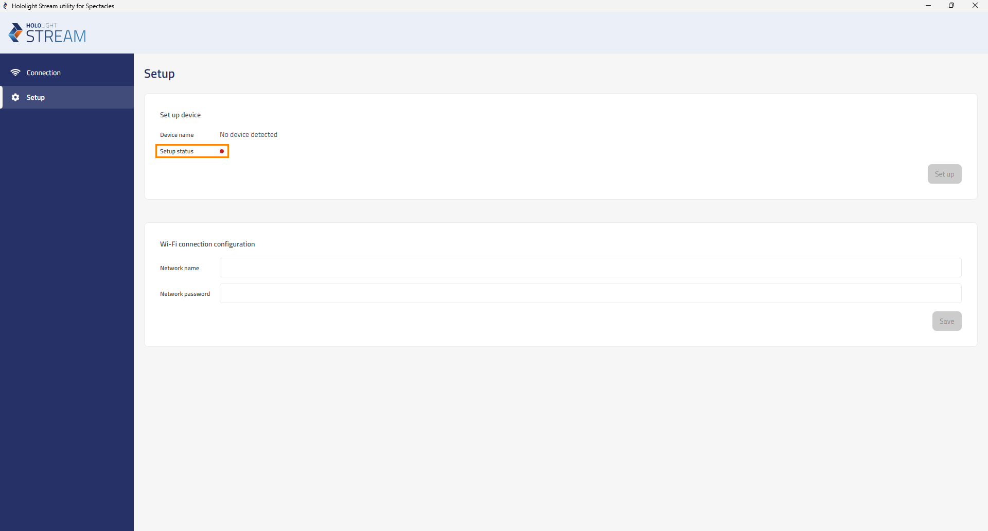 hololight stream client spectacles utility setup mark startupstatus