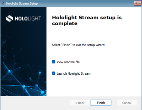hololight stream installer complete