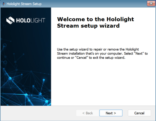 hololight stream installer modify welcome