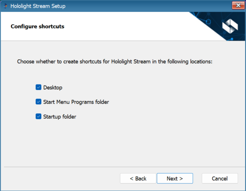 hololight stream installer shortcuts