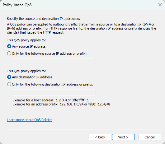hololight stream windows policy based qos specify the source and destination