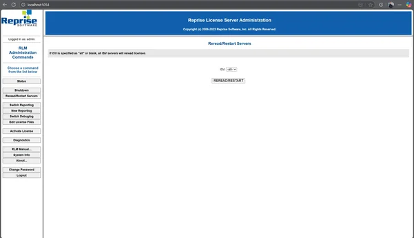Screenshot of RLM on a web browser