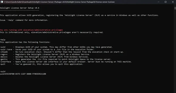 Screenshot of Command Prompt on Windows
