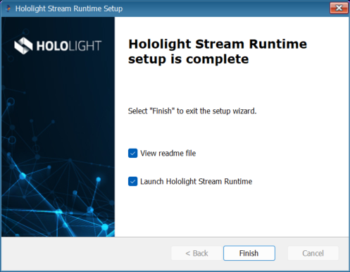 hololight stream runtime installer complete