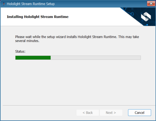 hololight stream runtime installer installing