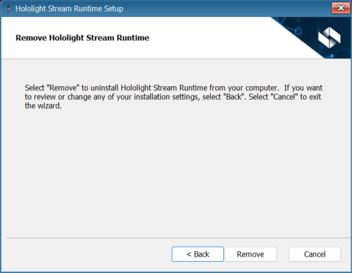 hololight stream runtime installer modify remove