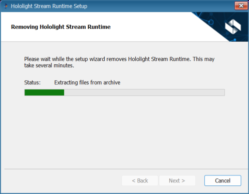 hololight stream runtime installer modify removing