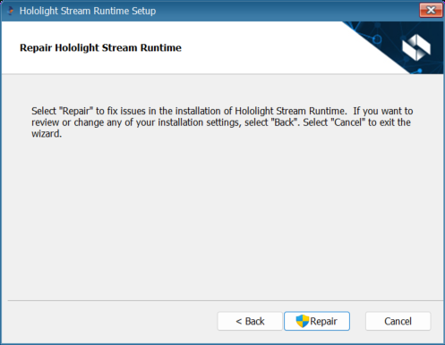 hololight stream runtime installer modify repair