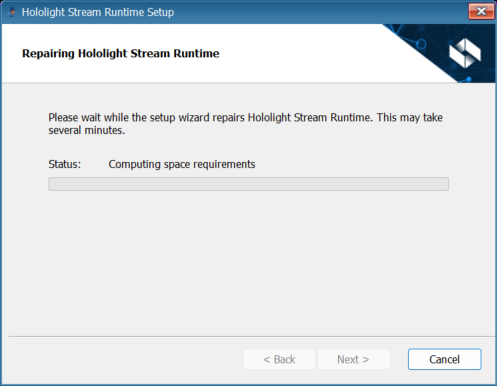hololight stream runtime installer modify repairing