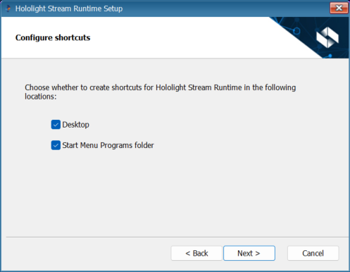 hololight stream runtime installer shortcuts