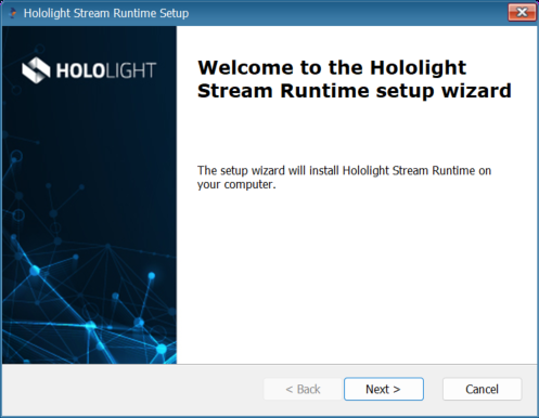 hololight stream runtime installer welcome