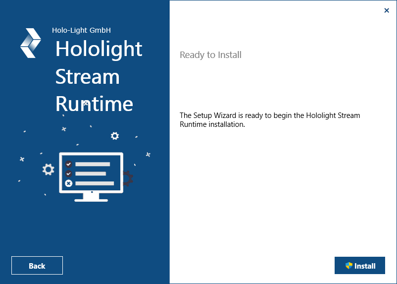 hololight stream runtime installer setup readytoinstall