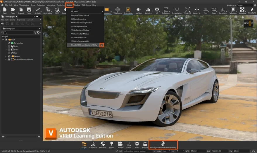Screenshot of Autodesk VRED