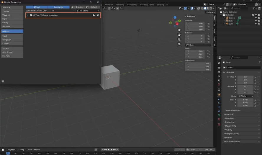 Screenshot of Blender