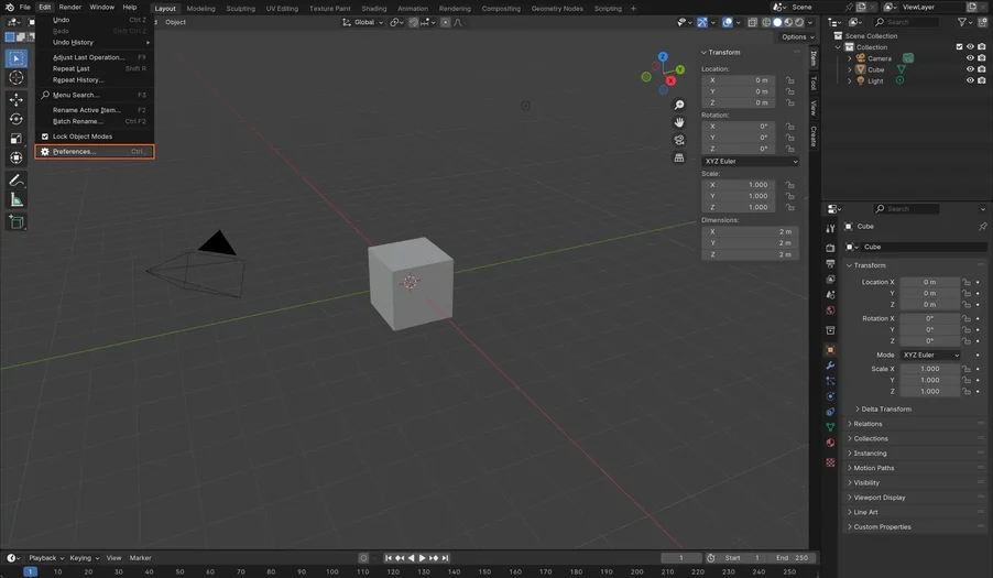 Screenshot of Blender