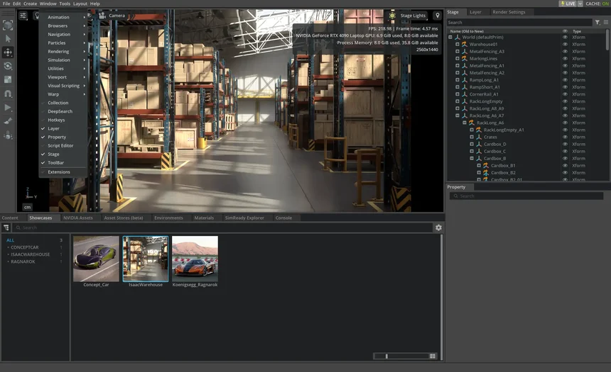 Screenshot of NVIDIA Omniverse