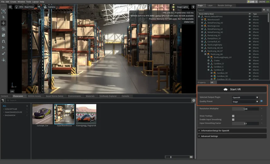 Screenshot of NVIDIA Omniverse