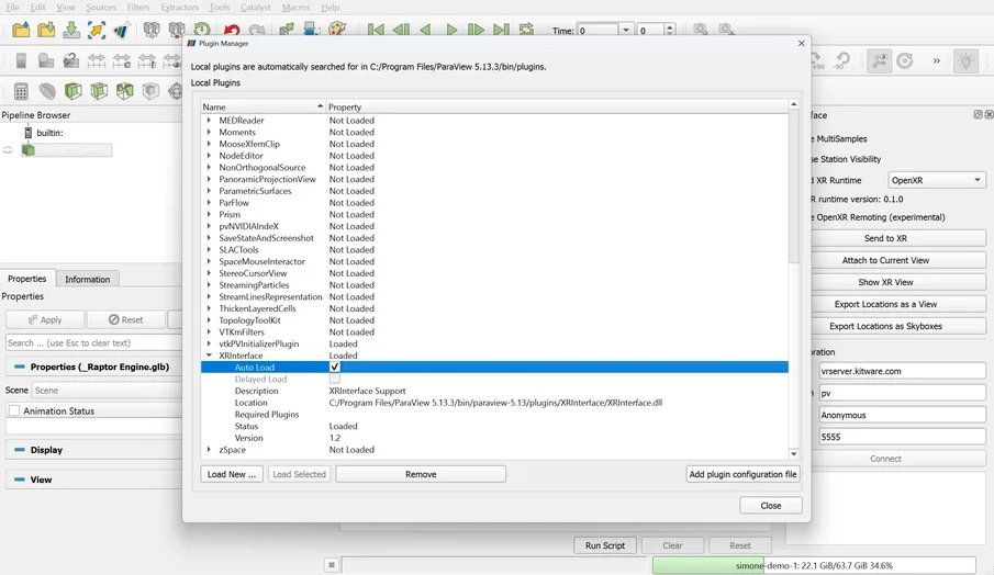 Screenshot of ParaView