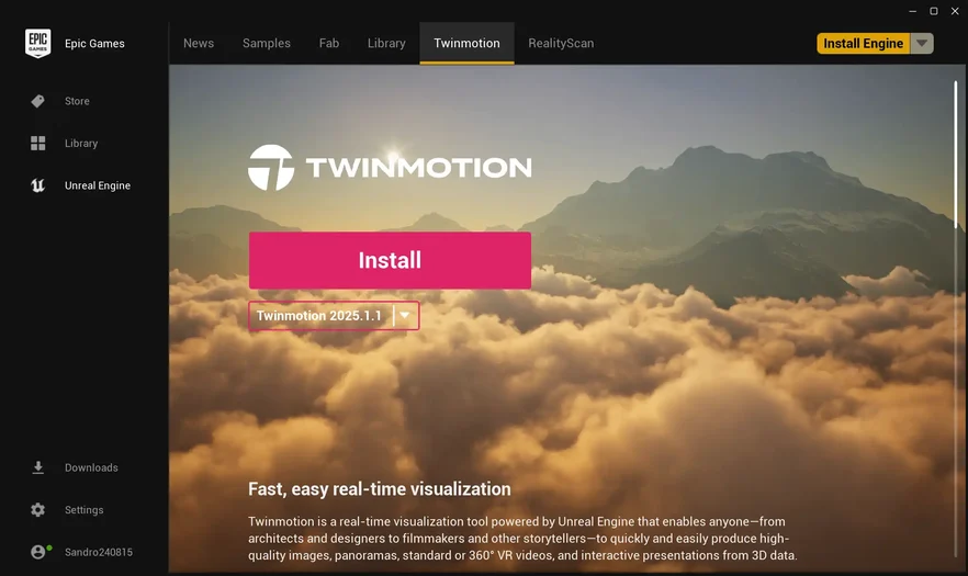 Screenshot of Epic Games Launcher