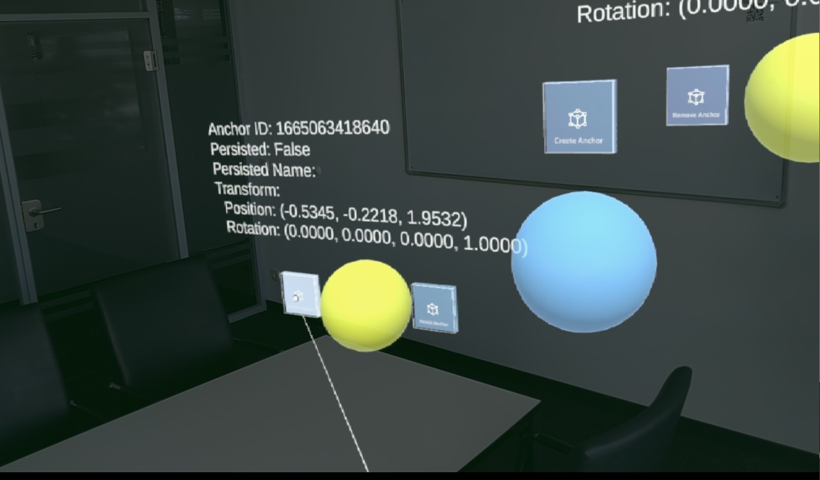 Screenshot from Microsoft Hololens 2 running Hololight Stream Client of anchor with relevant information.