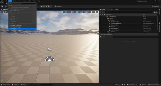 Screenshot of Unreal Engine
